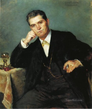 グラスワインを持つフランツ・ハインリヒ・コリントの肖像 ロヴィス・コリント Oil Paintings